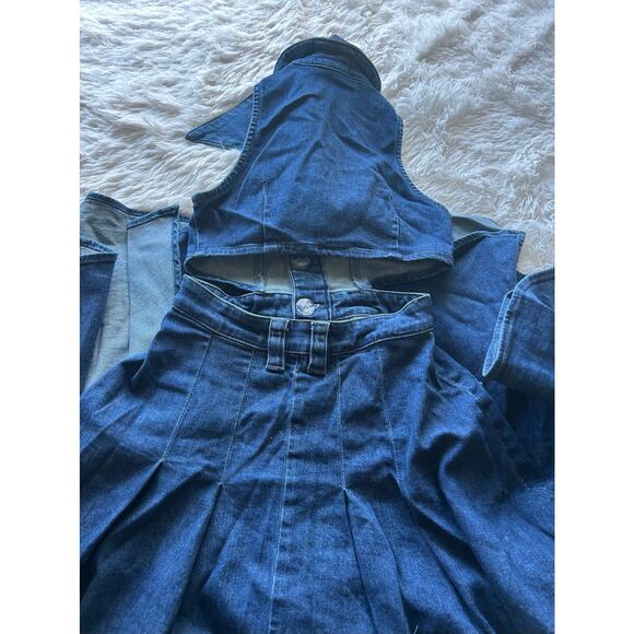 Urban Revivo Cut-Out Denim Maxi Dress US 4 / small - Picture 4 of 12